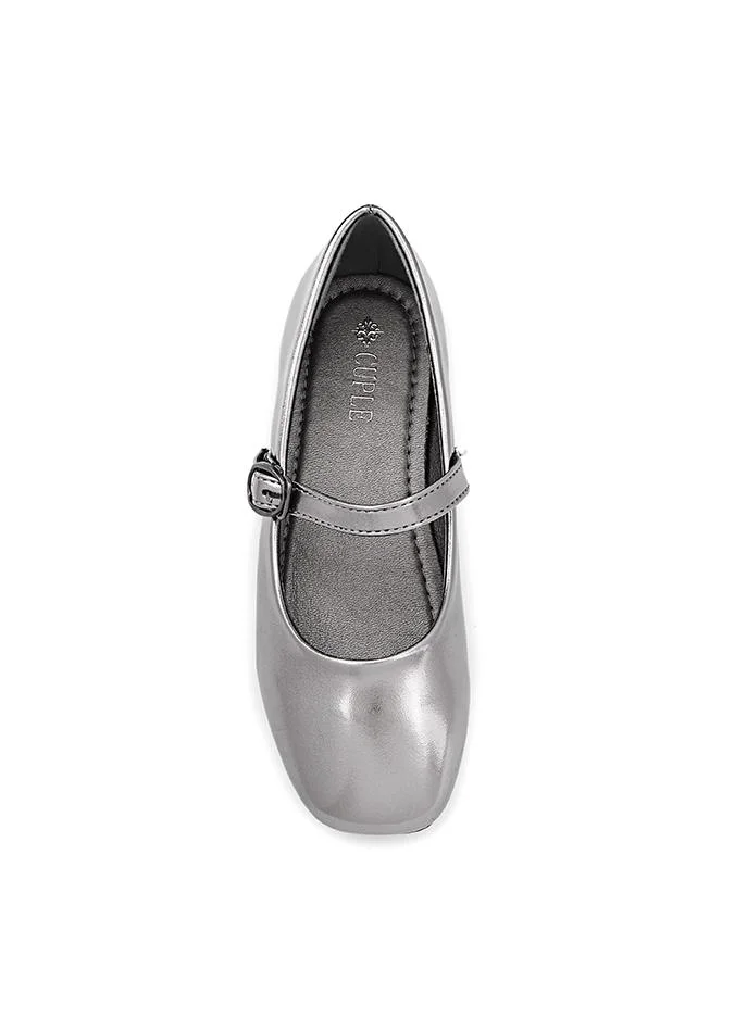 Cuple Pewter Girls Mary Jane Flats for Women | Best Price UAE